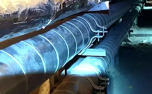 Pipework in a basement
